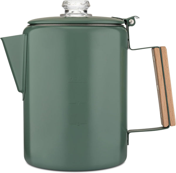 COLETTI Bozeman Green Percolator Coffee Pot Camping Coffee Makers Campings Favorite Percolator
