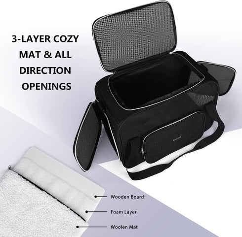 BAGLHER Pet Travel Carrier, Cat Carriers Dog Carrier for Small Medium Cats Dogs Puppies, Airline Approved Small Dog