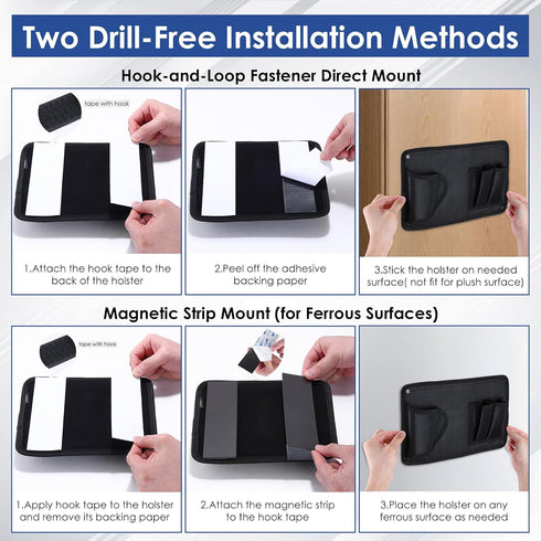 Gun Safe Door Organizer with Strong Adhesive Hook &Loop and Magnet Tape Two Way Mount, Elastic Gun Safe Pistol &Mag