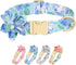 Beirui Cute Girl Dog Collars - Floral Dog Collar with Spring Flower Patterns, Soft Blue Pet Collars for Small Medium