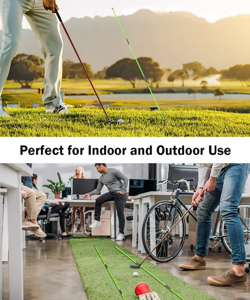 Rhino Valley Golf Alignment Sticks - Collapsible Practice Rods for Aiming & Swing Training