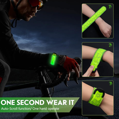 Simket LED Armband Rechargeable for Running - High Visibility Reflective Light Up Bands for Night Walking