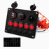FXC 5 Gang Rocker Switch Panel with Dual USB Slot, Cigarette Lighter, Voltmeter for Marine Boat Car RV 12-24V