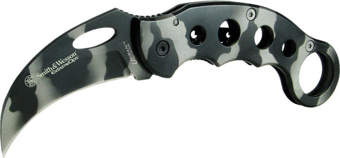 Smith & Wesson Extreme Ops CK32C 8in S.S. Karambit Folding Knife with 3in Hawkbill Blade and Stainless Steel Handle for Outdoor, Tactical, Survival and EDC by Smith & Wesson