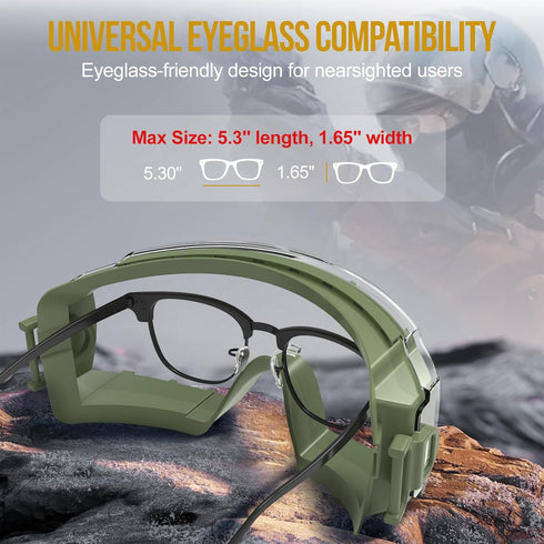 OneTigris Tactical Goggles, Over Glasses Anti Fog Tactical Eyeglasses, Safety OTG Protection with Interchangeable Lens