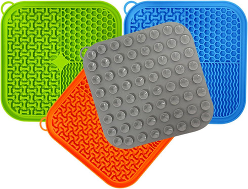 Dog Lick Mat - Slow Feeder Licking Mat with Suction Cups, Non-Slip Pad for Feeding and Training (Green)