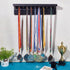 24 15.9x3.9 Inch UNICRAFTALE Hook Medal Holder Display Wooden Trophy Shelf Organizer Wall Mounted Rack Storage Stand