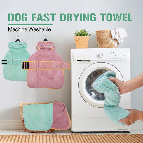 Bath/Beach/Swimming DENTRUN Dog Robes for After Bath - Super Absorbent & Fast Drying Coat with Hood, Bathrobe Beach
