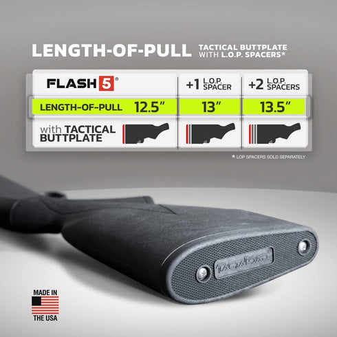 Tactical Buttplate for Flash-5 Gun Stock, 5 Shell Holder, Ammo Storage - Hunting Gear and Accessories