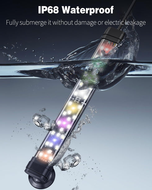 Pawfly 5 W LED Aquarium Light, 8 Inch 24/7 Fish Tank Light with Full Spectrum Multi-Colored LEDs, Timer & Adjustable