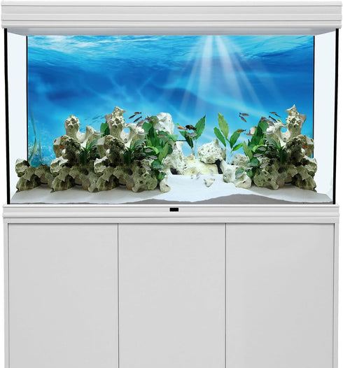 AWERT 36x20 inches Vinyl Undersea Theme Aquarium Background with Colorful Coral and Tropical Fish