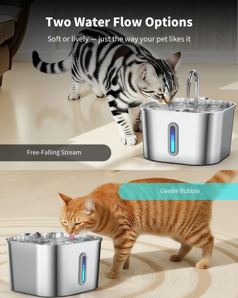 Vekonn 2.2L 3.2L 7L 12 12 (PS06) Cat Water Fountain Filters Replacement for & Square Stainless Steel Fountains & Dog