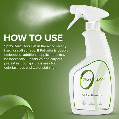 Zero Odor Pet Eliminator: Permanently Eliminate Air & Surface Odors, Best for Carpet, Furniture, Beds
