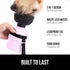 GORILLA GRIP Dog Water Bottle, 12 oz Portable Leak Proof Dispenser for Dogs, Pink Silicone Travel Bowl for Hiking