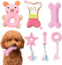 6 Pack Puppy Toys for Teething Small Dogs, Soft Squeaky Chew Toys for Small Breed Cleaning Doggy Teeth