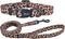 Dog Collar Leash Set, Adjustable Leopard Pattern for Puppy Dogs, Polyester Material (XS, Light Coffee Leopard)