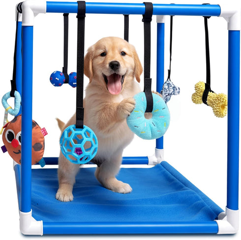 Race&Herd Puppy Play Gym, Dog Play Mat, 8 Bungee Straps Interactive Puppy