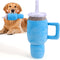 BABORUI Cute Squeaky Dog Toys Cup, Safety Design Dog Birthday Toy for Small/Medium/Large Aggressive Chewers (Blue)
