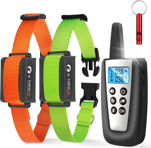 PaiPaitek Automatic Bark Collar with Remote for Large Dogs, 3300ft Range Bark and Training Collar Combo, Waterproof