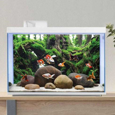 AWERT 48x20 inches Green Algae Tree Branches Fish Tank Background Vinyl