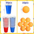 Qinyoung 76 Set Pcs Cups and Balls Game for Party, Plastic Flip Cup Stacking Game Colorful Reusable Table Tennis Ball