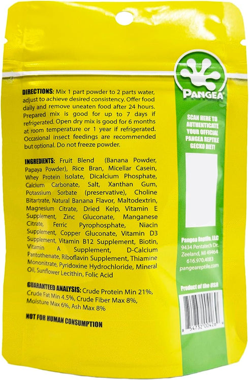 Pangea Papaya Complete Crested Gecko Food, Fruit Mix, 2 Oz.