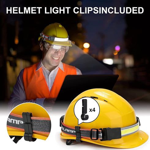 LED Rechargeable Head Lamp, High Lumens 230° Wide Beam Flashlight with Red Taillight for Camping