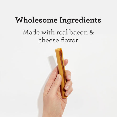 DreamBone DreamSticks with Real Bacon and Cheese Flavor, Rawhide Free Dog Chew Sticks, 15 Sticks