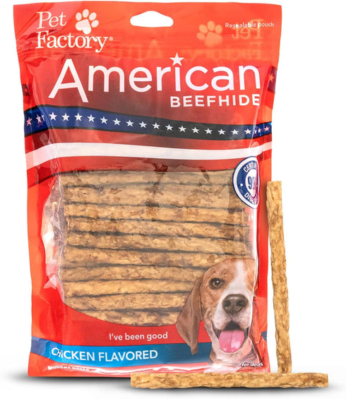 Pet Factory American Beefhide 5" Munch Mini Rolls - 1.5 lbs Chicken Flavor Dog Chew Treats