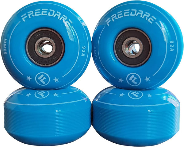 FREEDARE Skateboard Wheels 52mm and Bearings, 92A Street Wheels for Skateboards Tricks