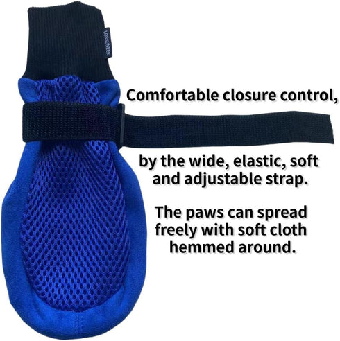 Dog Shoes Soft and Lightweight with Breathability - Set of 4 Size X-Large Blue for Spring Summer and Fall