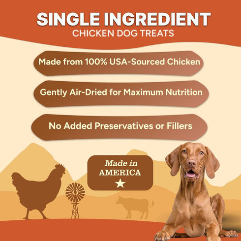 6 oz Gaines Family Farmstead Chicken Chips for Dogs Natural, High-Protein Dog Treats, Rawhide-Free Chews, Single