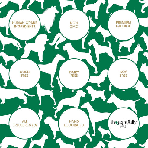 Thoughtfully Pets Get Well Dog Cookies Gift Set, Crunchy Dog Treats, Colorfully Hand Decorated Dog Biscuits, Pack of 8