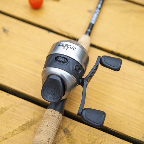 Zebco 33 Cork Reel and Fishing Rod Combo, Black Graphite Rod with Cork Handle & QuickSet Anti-Reverse Reel