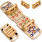 Foldable Wooden Push Up Board, Portable 14 in 1 Muscle Builder with Graphics Guide and 2 Solid Wood Handles