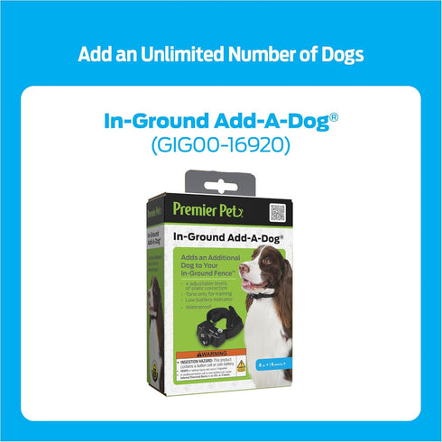 In-Ground Add-A-Dog Collar, Adjustable Waterproof Collar for Small Medium Large Dogs, 4 Static Correction Levels,