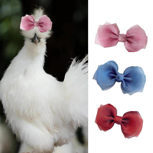 SXYYDSG 6 Pcs Hair Bows and Headbands for Chicken, Costumes for Chickens, Easter, Holiday, Creative Gift for Chicken