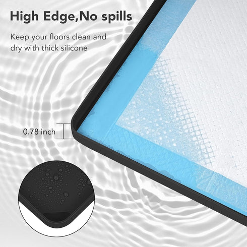 Sptnabv 24"x24" Pee Pad Holder for Dogs, Dog and Puppy Pee Pads Holder, Non-Slip & Leak-Proof & Portable Silicone Mat