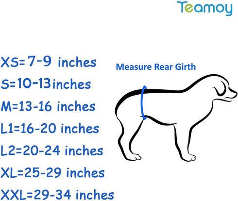 3 Pack Comfortable(M,13"-16" Teamoy Male Dog Diaper Wrap with Gray Lining, Washable Puppy Belly Bands, Super-Absorbent