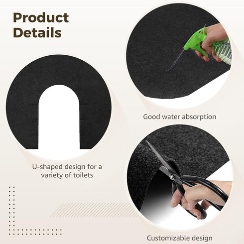 Commode 6 24 25.6 in/60.96 65cm, Commercial Upgrade Round Potty Training Mats, Pcs Toilet Rug Adjustable Inner Ring
