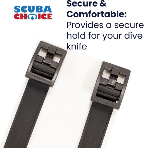 Scuba Choice Diving Rubber Knife Straps - Pair, Black, 20" Long for Secure Attachment