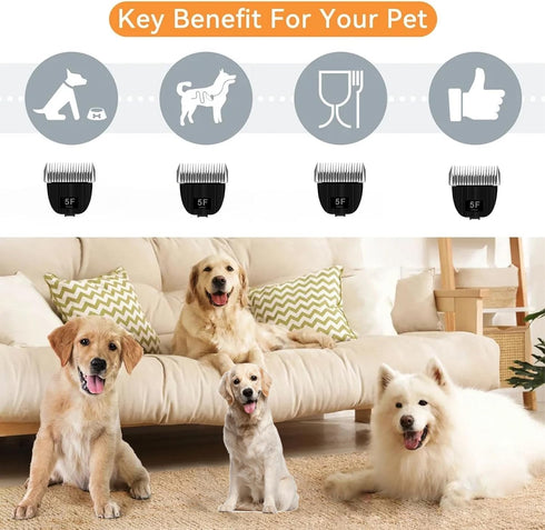 P1 Vacuum,Size-5F 1/4(6.3mm) Replacement Blade for nebot Pro Pet Grooming Kit & Cut Length