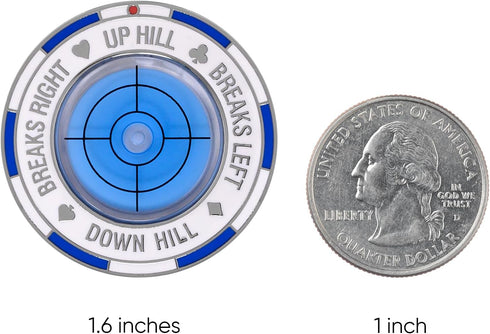 Green Reader Ball Marker with Gift Box - Golf Putting Alignment Reader & Bubble Level Reading Aid Tool, Golf