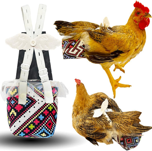 Revoloza Reusable 3D Chicken Diapers for Indoor Chickens Leak-Proof 3D Pouch with Replaceable