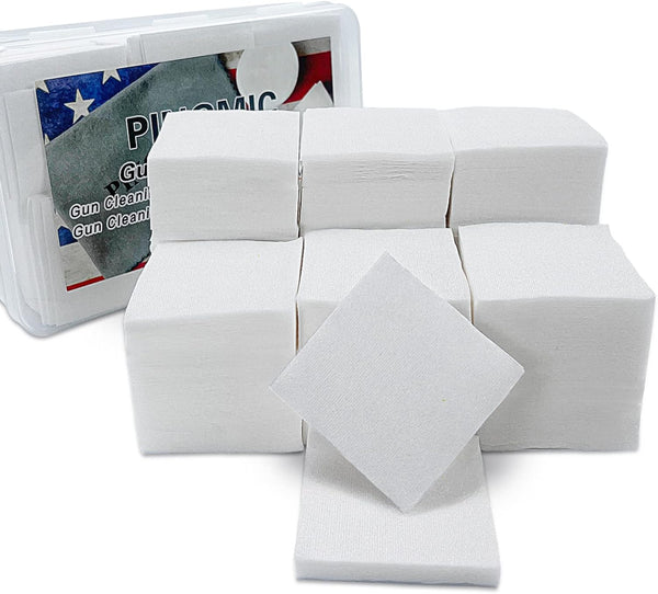Thick Gun Cleaning Patches, Lint Free Cloth with Storage Case, Highly Absorbent 2" Gun Wipes