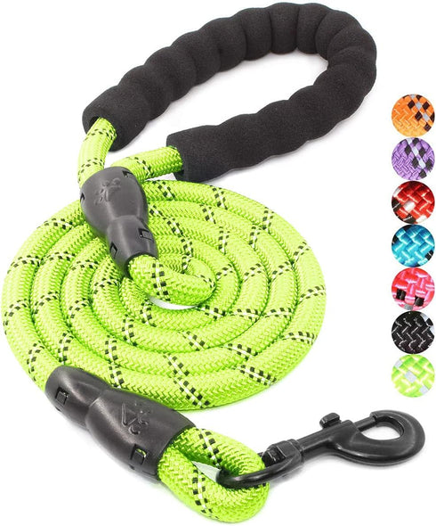BAAPET - 2/4/5/6 FT Dog Leash with Comfortable Padded Handle for Small Medium and Large Dogs (5FT-1/2'', Green)