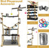 4 2 kathson Large Bird Playground - Natural Wood Perch Gym Layers Parrot Playstand Activity Center with Perches Ladder