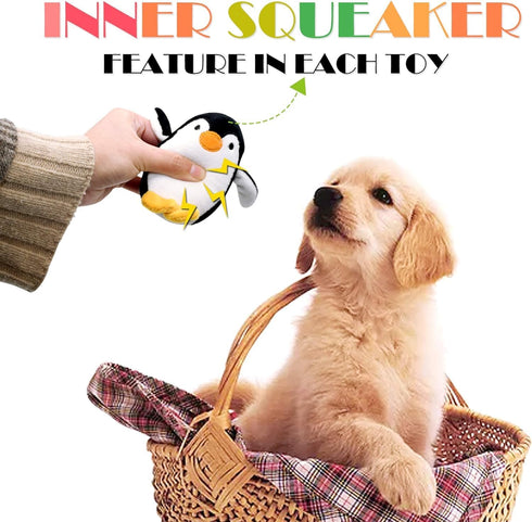 SHARLOVY Dog Squeaky Toys for Small Dogs, Stuffed Animal Chew Toy, Soft Plush Pet Toys Pack of 12 in Gift Box