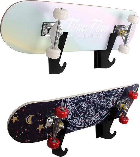 WANLIAN Skateboard Wall Mount Display Rack with Storage Hook