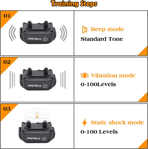 Dog Training Collars with Remote - Shock Collar for 2 Dogs, Waterproof E-Collar with 3 Correction Modes, 1000' Range